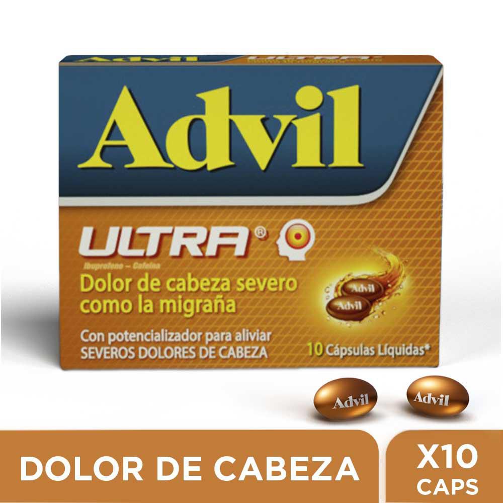 Cápsulas ADVIL ultra severos dolores de cabeza (10 und)