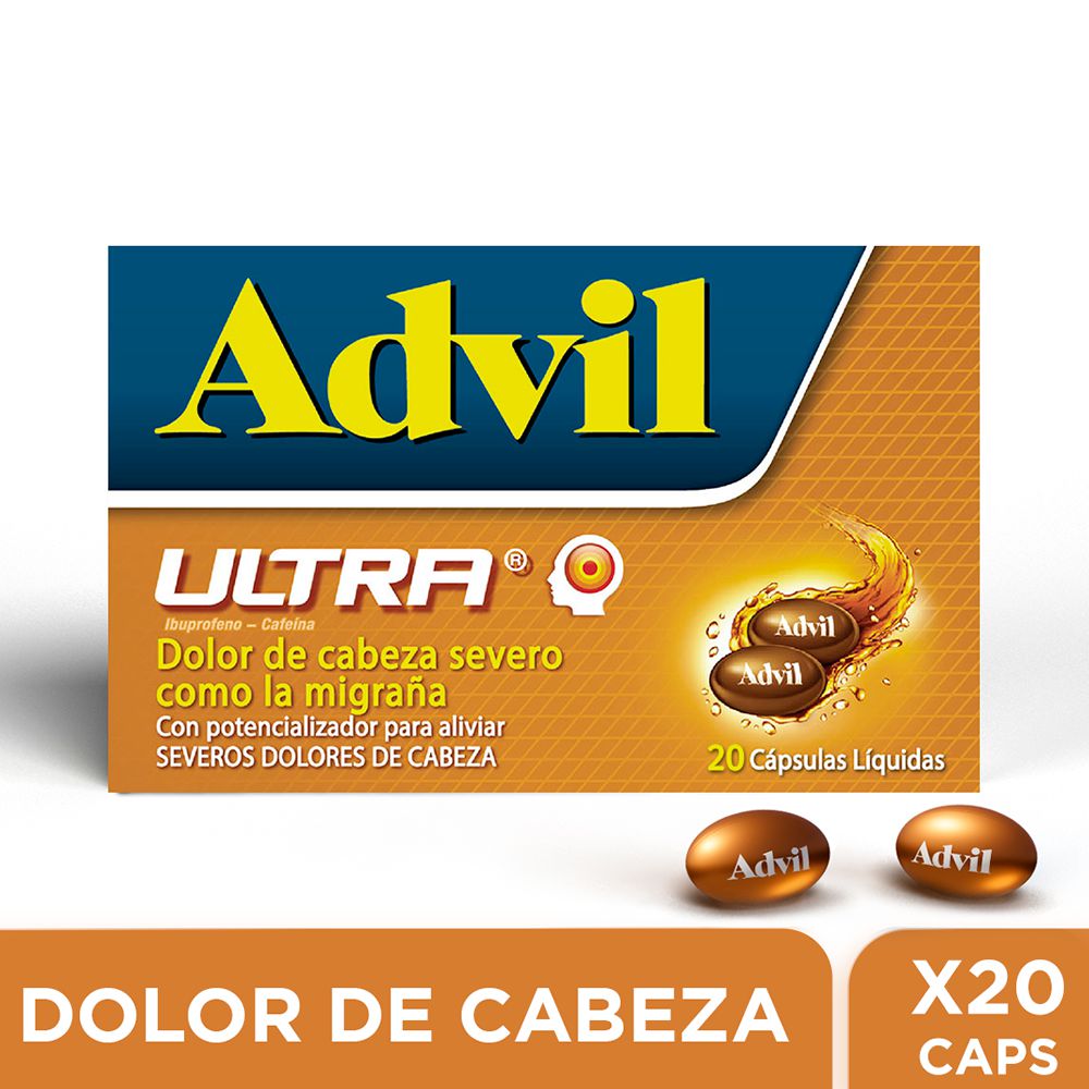 Cápsulas ADVIL ultra severos dolores de cabeza (20 und)
