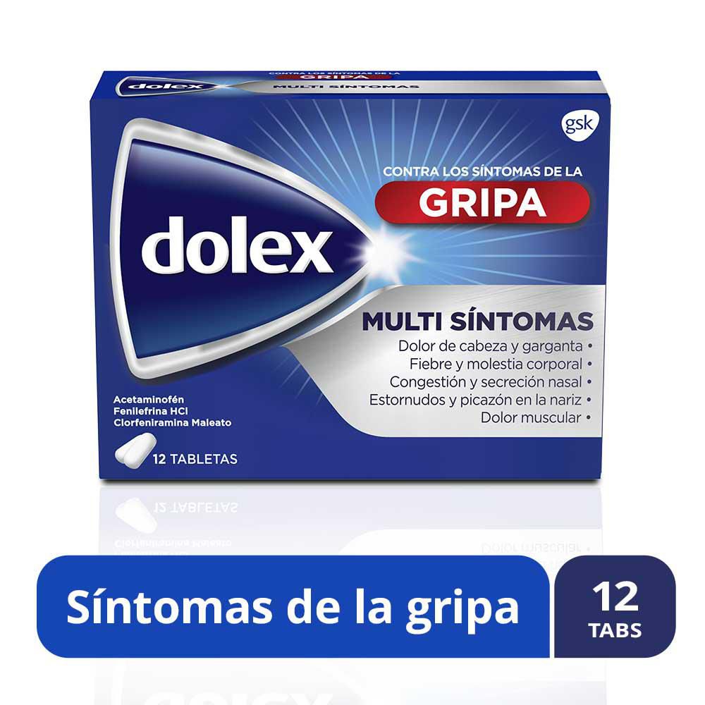 Tabletas DOLEX contra sintomas de la gripa (12 und)