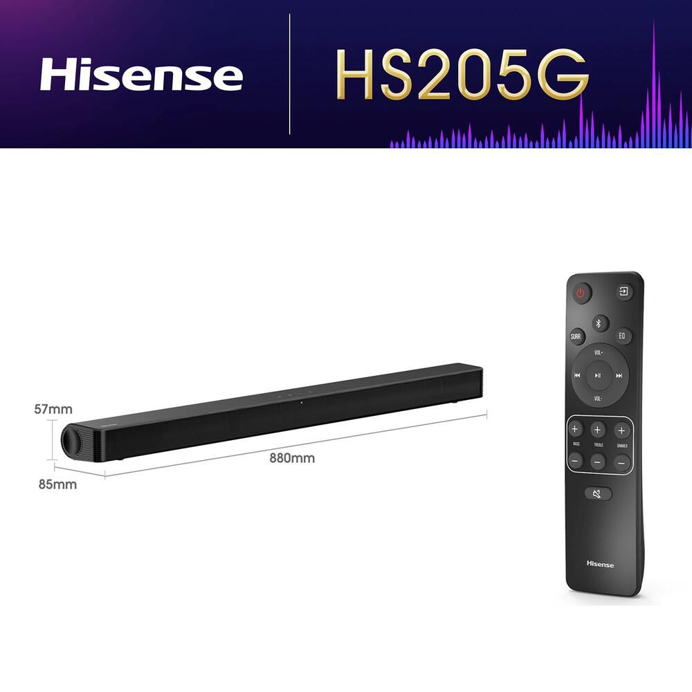 Barra de sonido HISENSE HS205G 120 W 2.0 Bluetooth Negro img #3