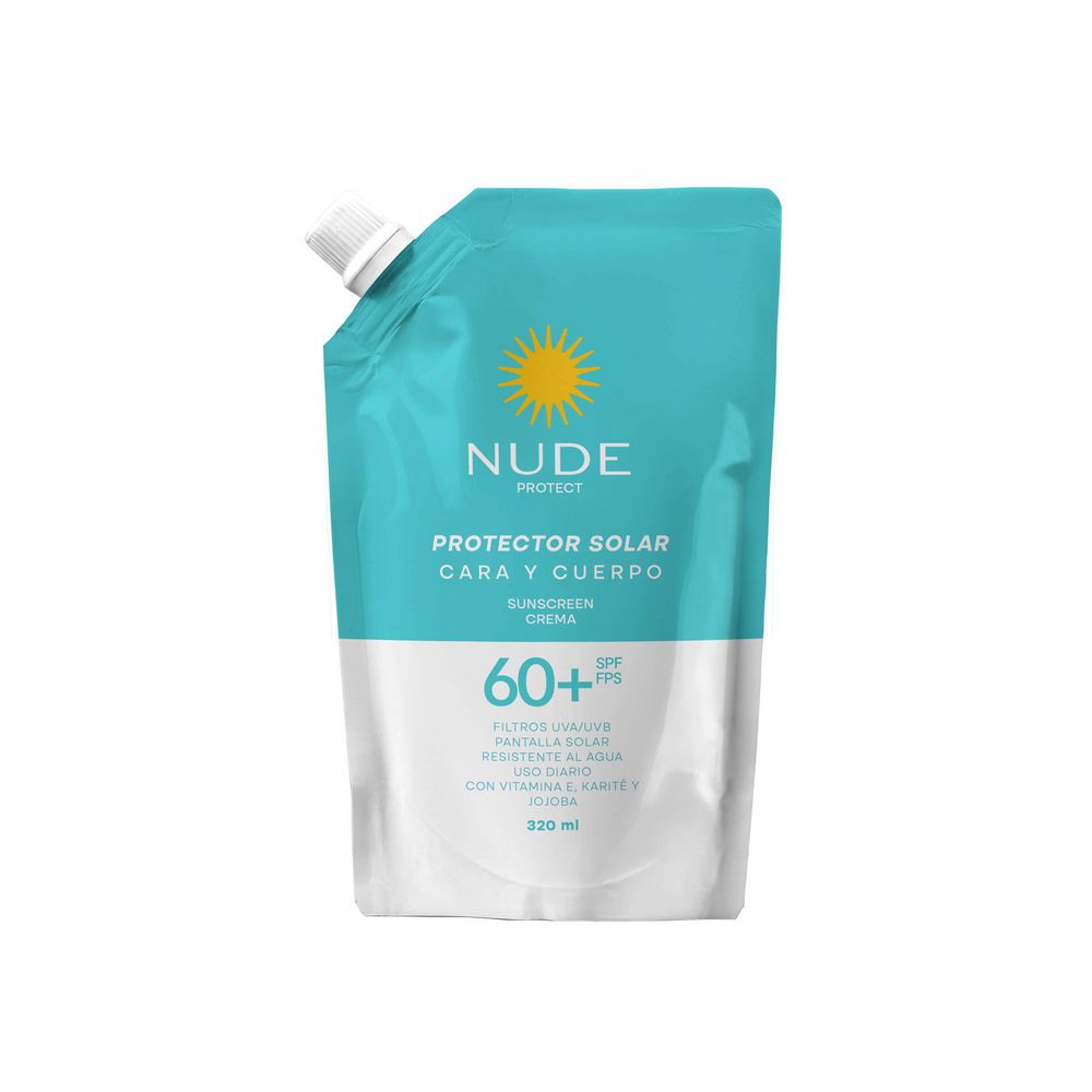 Protector solar NUDE cara y cuerpo FPS 60+ doypack (320 ml)