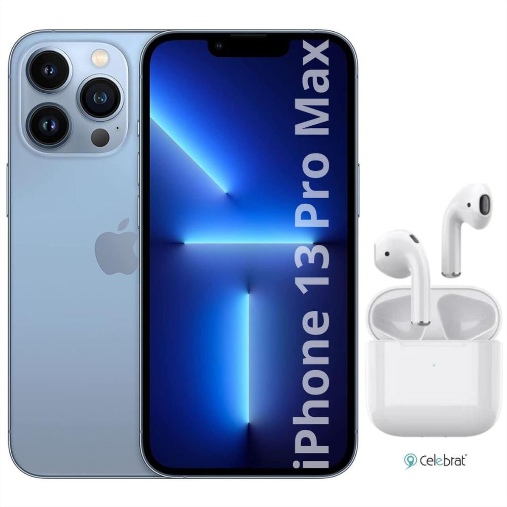 Iphone 13 Pro Max 128Gb Azul Sierra Reacondicionado + Audifinos Tws Pro Blancos