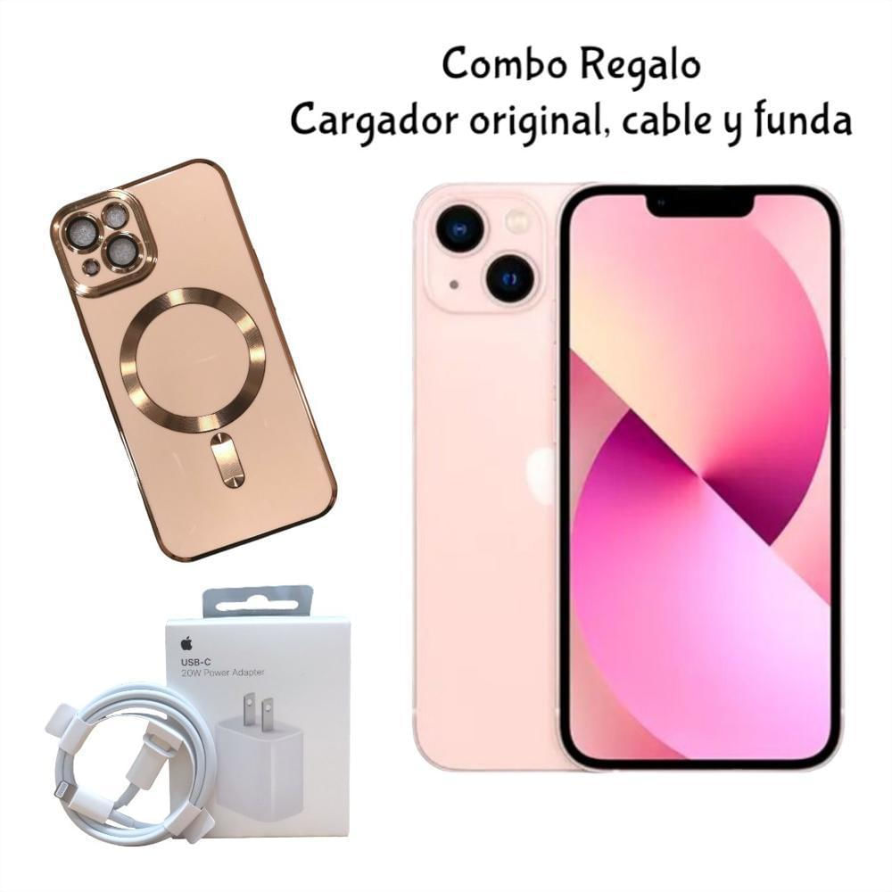 Iphone 13 128Gb Rosa Reacondicionado + Regalo Cargador Y Cable Originales Y Carcasa Magnética