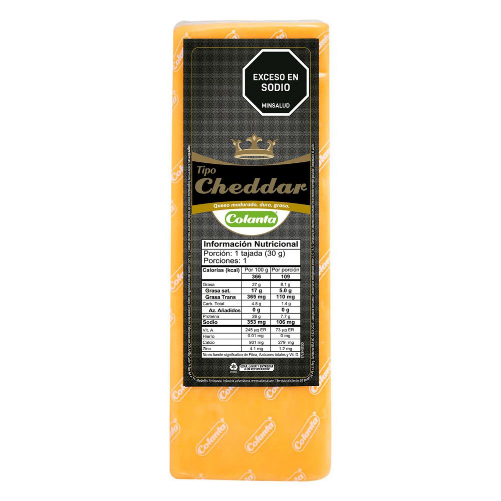 Queso cheddar COLANTA porcionado en tienda