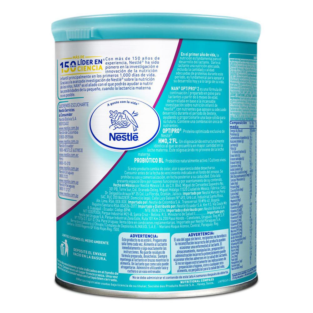 Fórmula infantil NAN Optipro 2 lata (400  gr) img #3