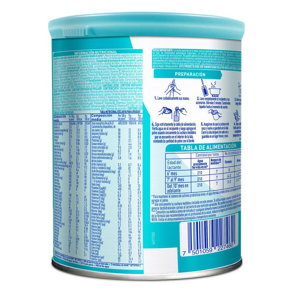 Fórmula infantil NAN Optipro 2 lata (400  gr) img #5