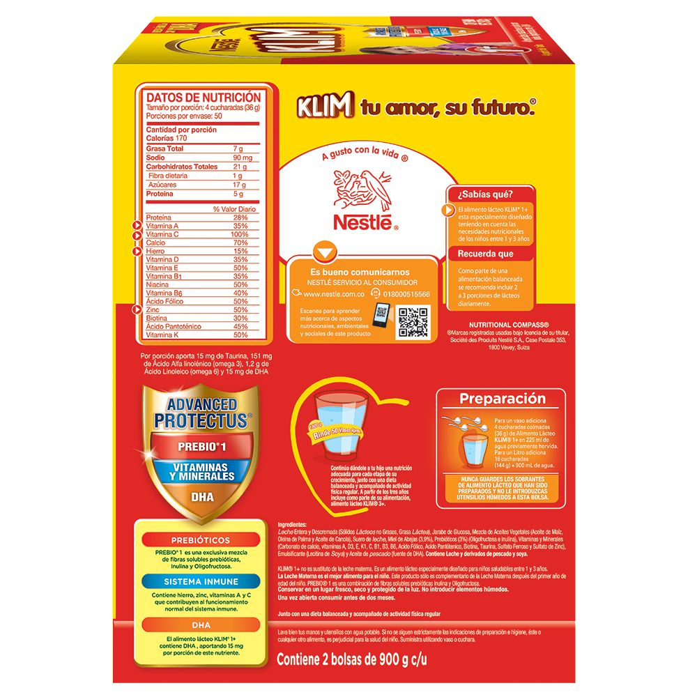 Alimento Lacteo KLIM  (1800  gr) img #2