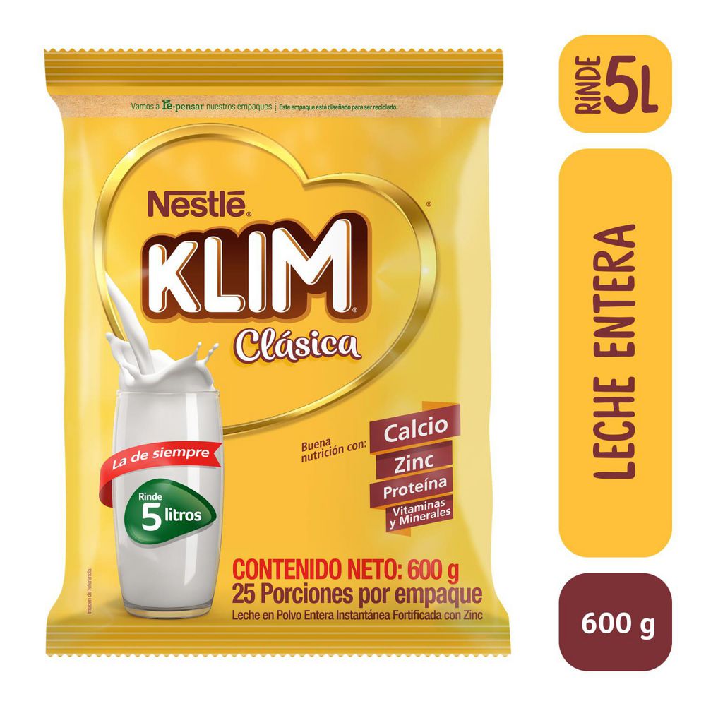 Leche en polvo KLIM clásica bolsa (600 gr)