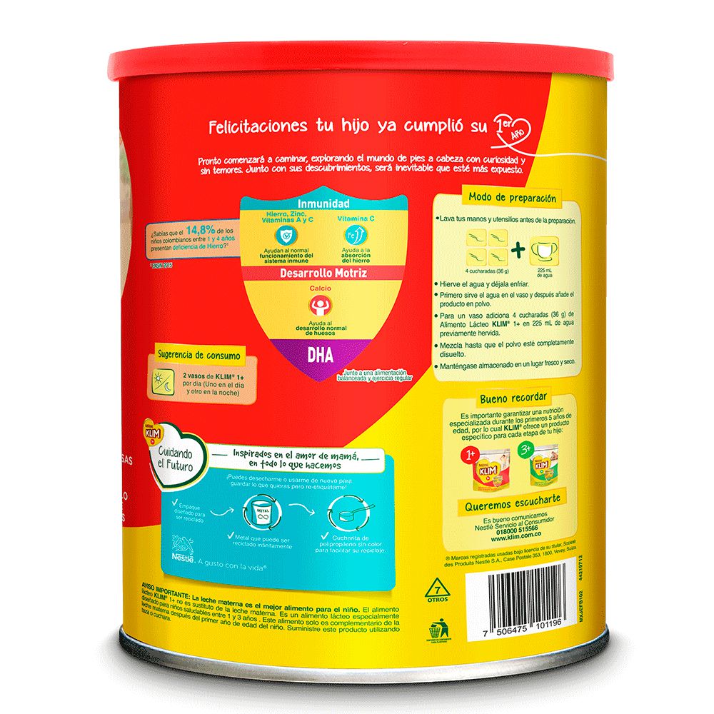 Alimento lácteo KLIM 1+ lata (1600  gr) img #8