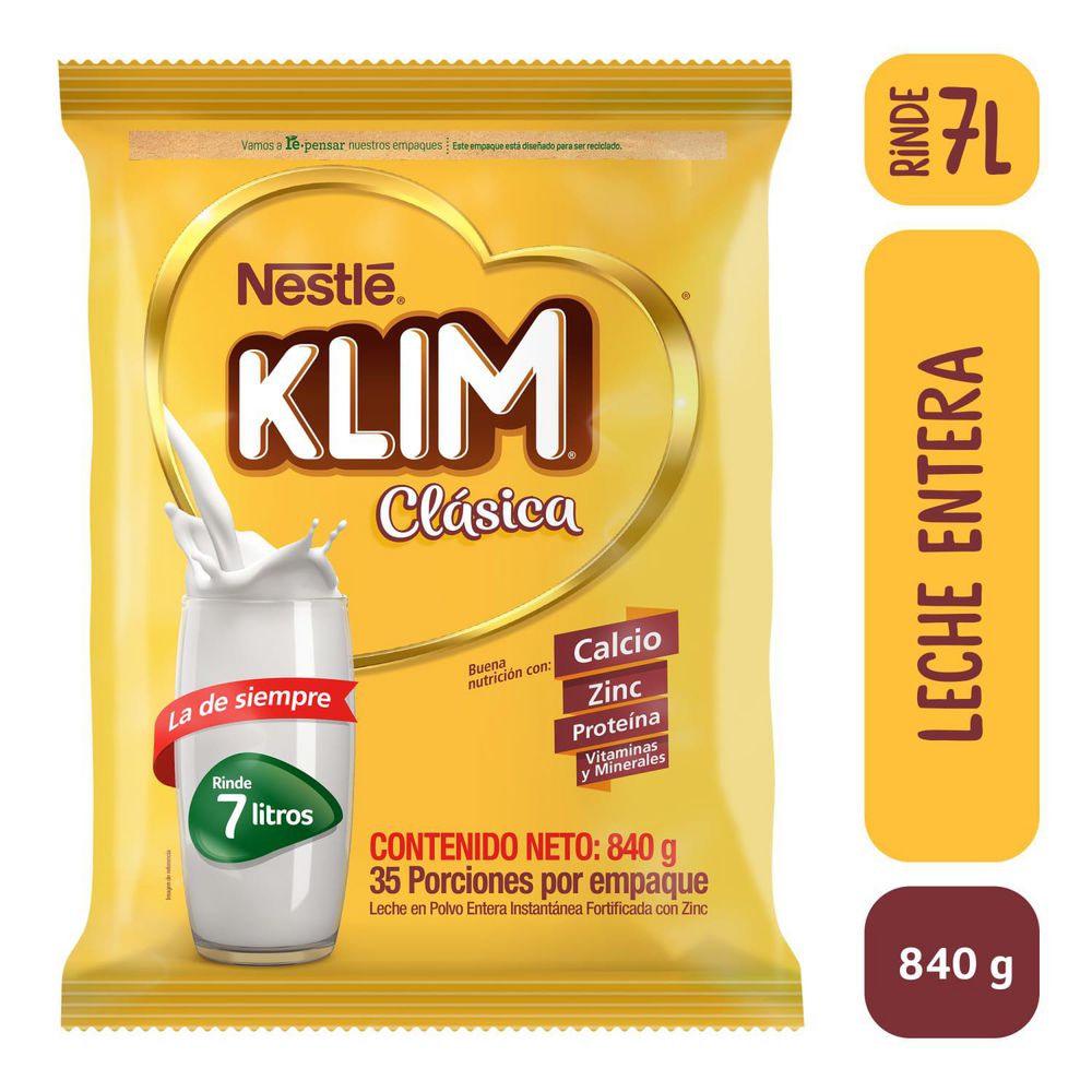 Leche en polvo KLIM clásica bolsa (840 gr)