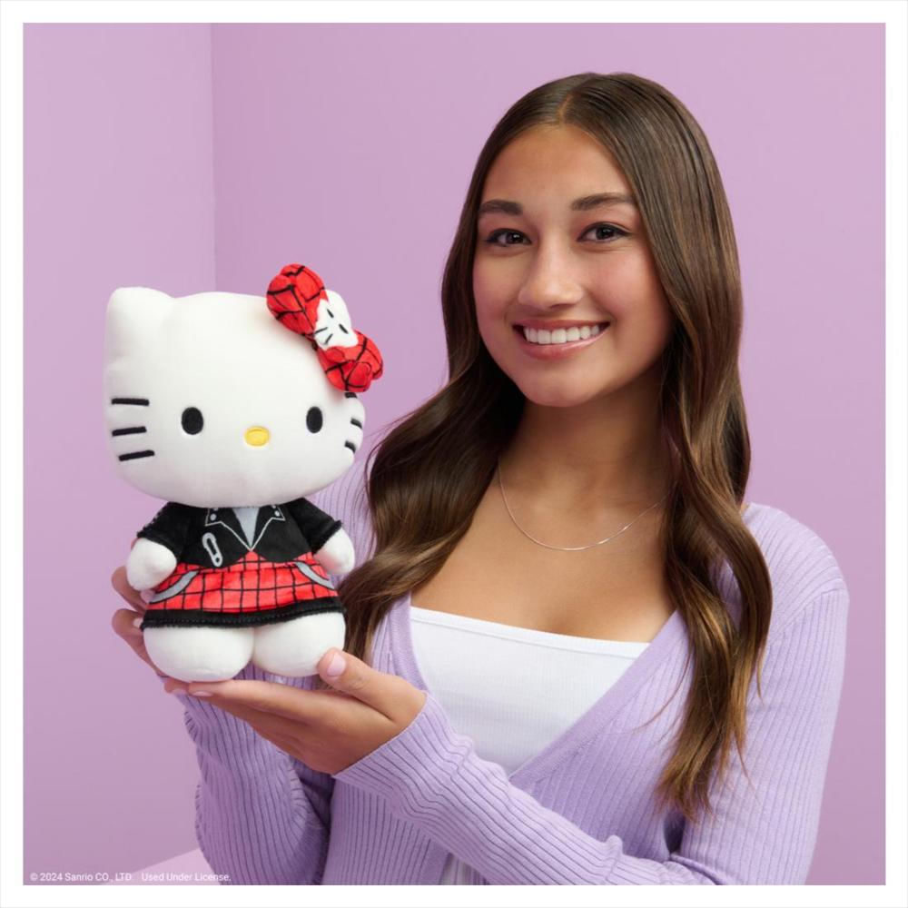 Peluche Coleccionable Hello Kitty Red Punks 20 Cm Moño Rojo img #2
