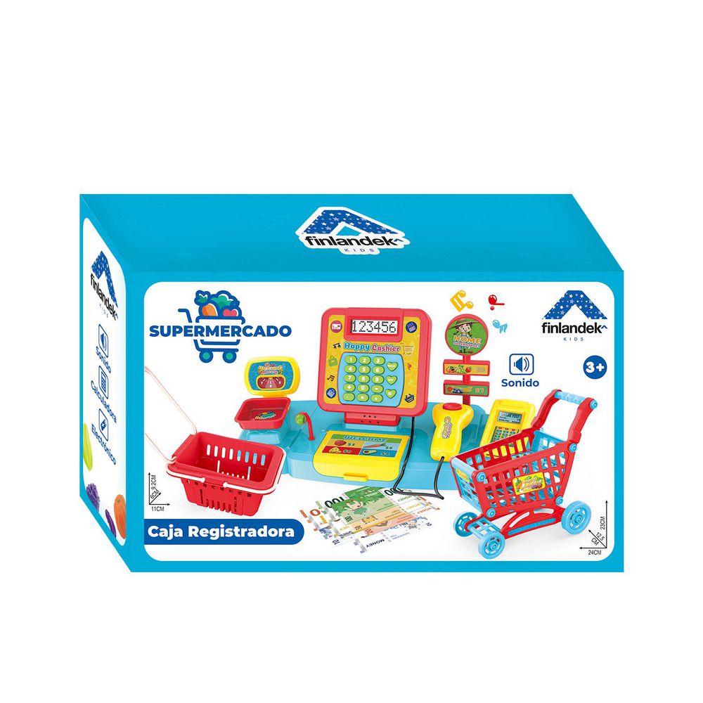 Supermercado Con Caja Registradora  FINLANDEK KIDS