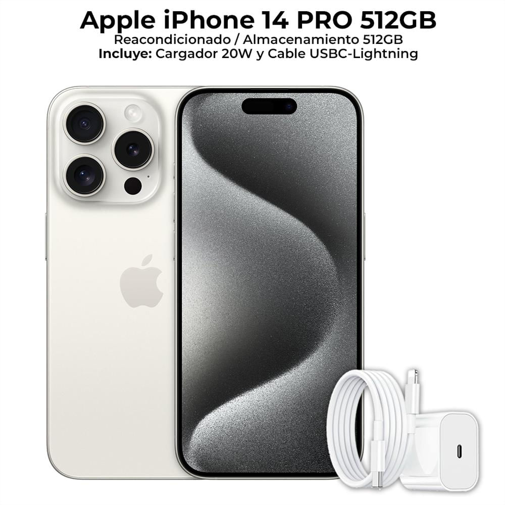 Iphone 14 Pro 512Gb Blanco Reacondicionado + Cargador 20W + Cable Usb C