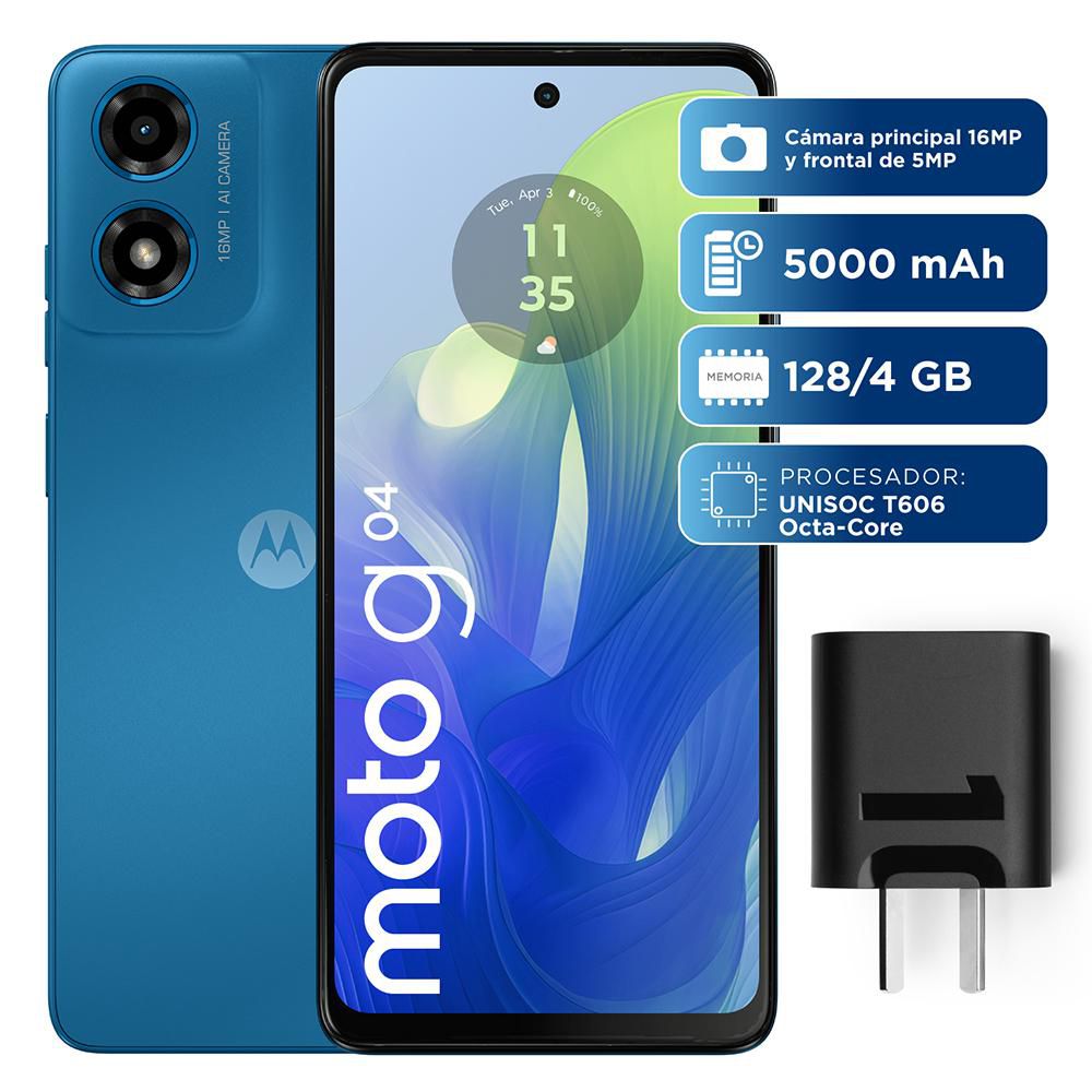 Celular MOTOROLA G04 128 GB 4 GB RAM Azul
