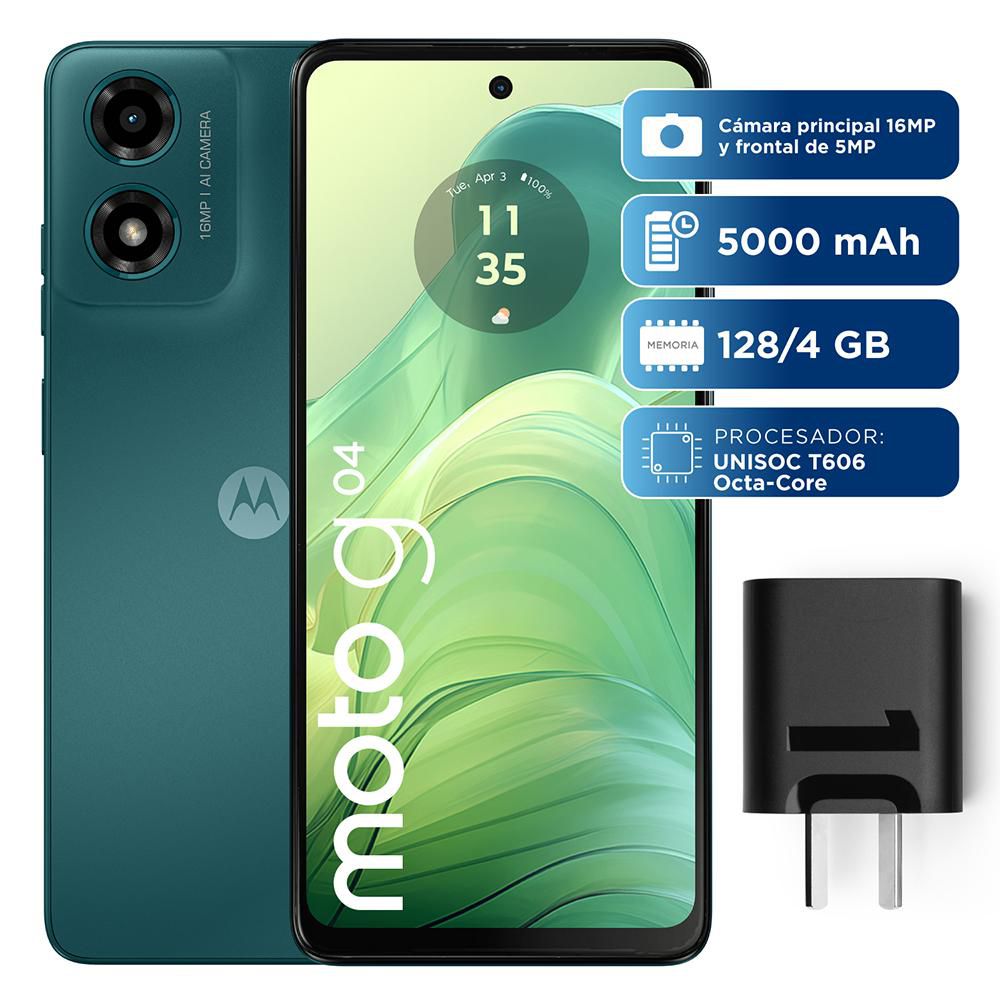 Celular MOTOROLA G04 128 GB 4 GB RAM Verde