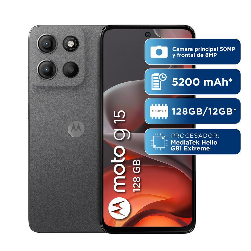 Celular MOTOROLA G15 128 GB 4 GB RAM Gris