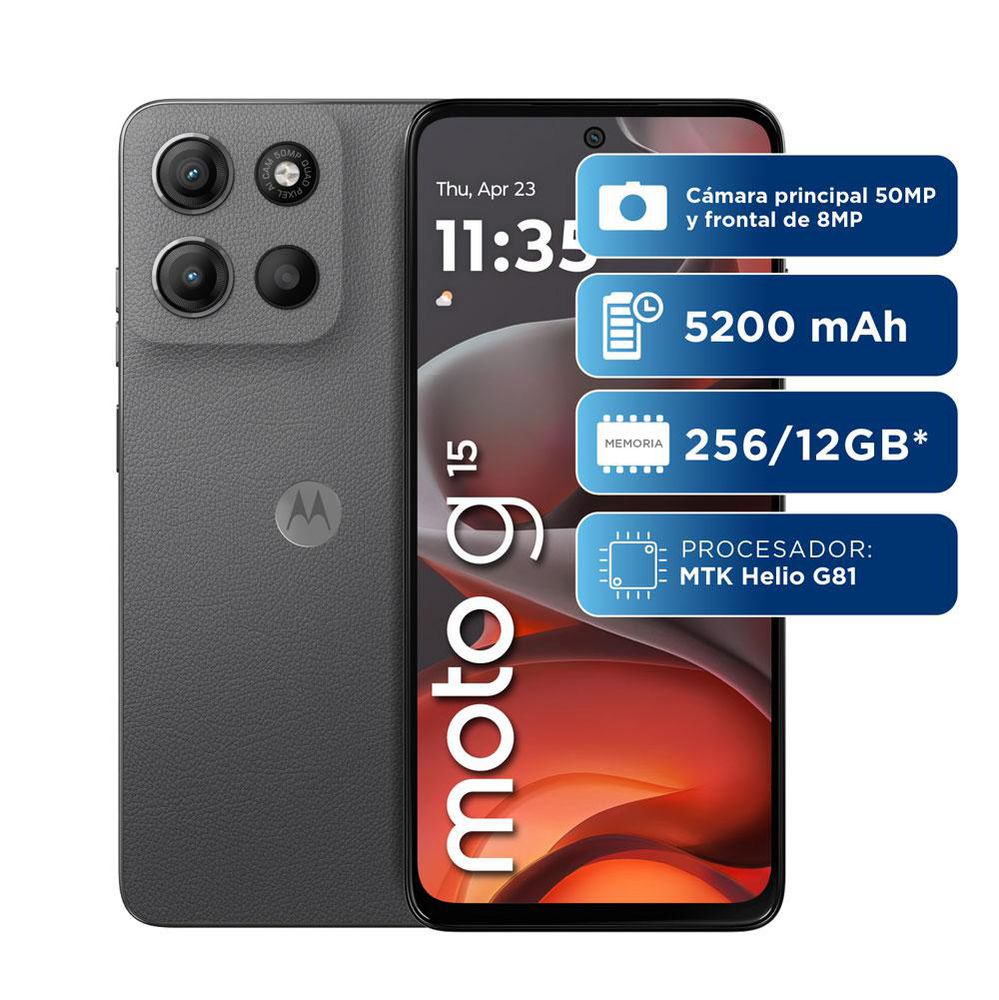 Celular MOTOROLA G15 256 GB 4 GB RAM Gris