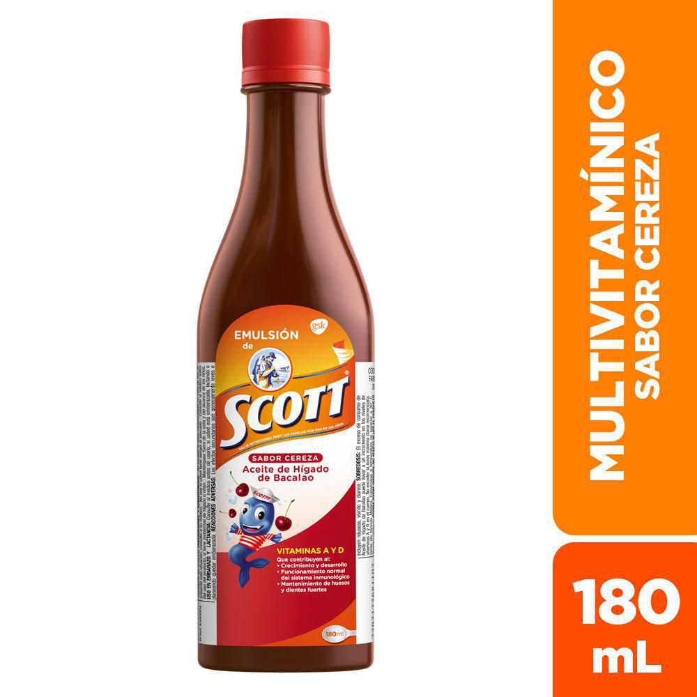 Emulsión SCOTT multivitamínico sabor cereza (180 ml)