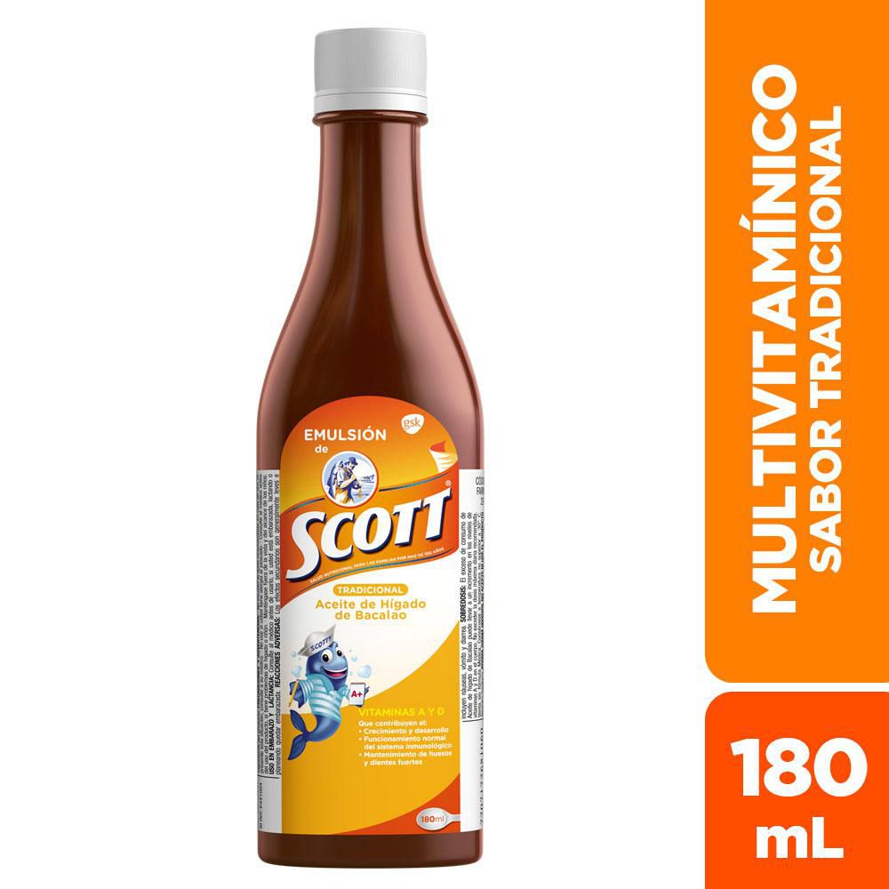 Emulsión SCOTT multivitamínico sabor tradicional (180 ml)