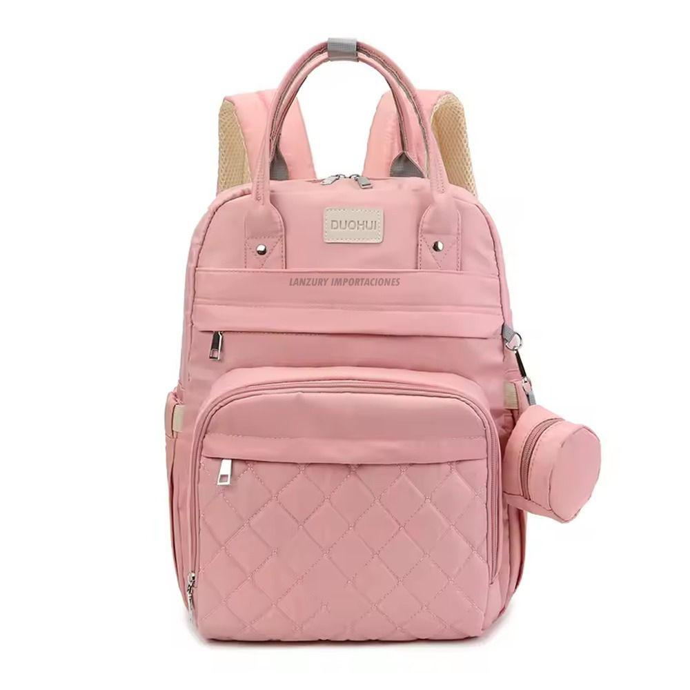 Pañalera Morral Mas Monedero Rosada