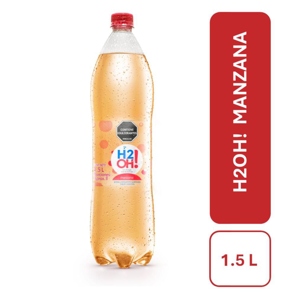 Agua saborizada H2O gasificada, sabor a manzana  (1500  ml)