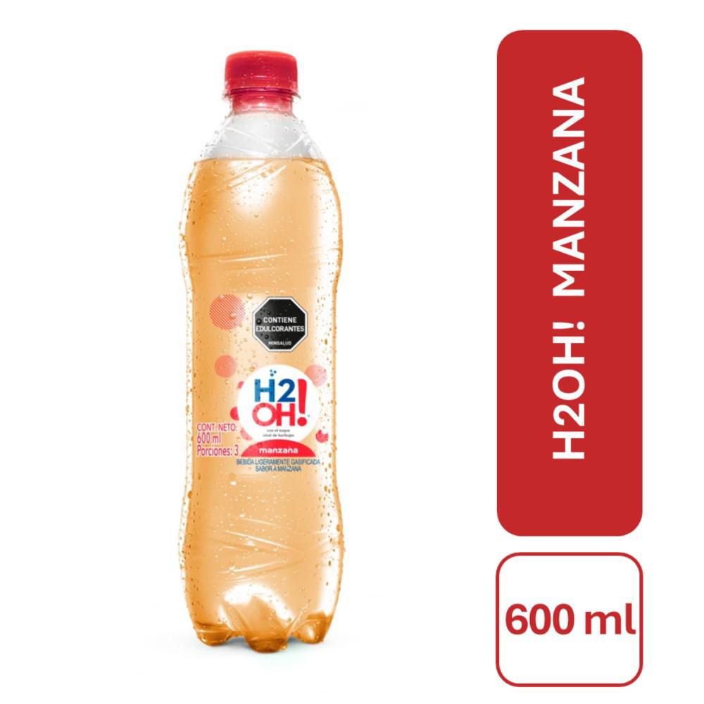 Agua saborizada H2O gasificada, sabor a manzana  (600  ml)