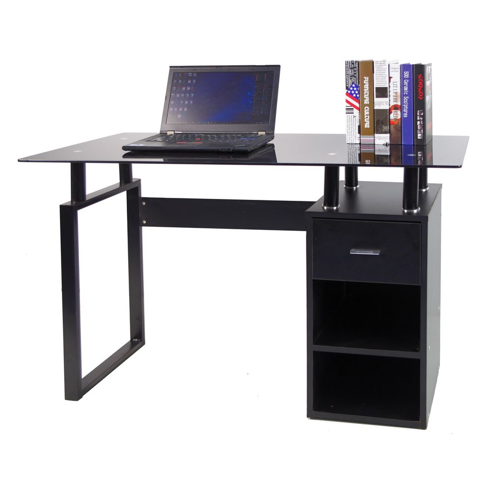 Escritorio Metal Vidrio Negro RTA ELN 2556 img #1