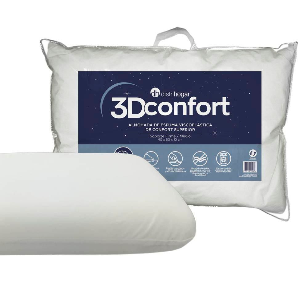 Almohada 3D Confort Viscoelástica Media DISTRIHOGAR PT21622