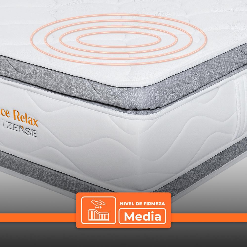 Colchón + Almohadas ROMANCE RELAX Queen (160 x 190 cm) CONFORT SENSE PREMIUM Espumado Semisuave . img #5