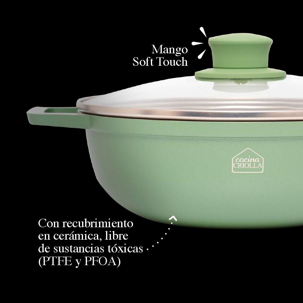 Caldero Ceramica Inducción 24Cm  MELVIC Aluminio Caldero 24cm, cerámica, inducción. 2 24 cm Verde img #2