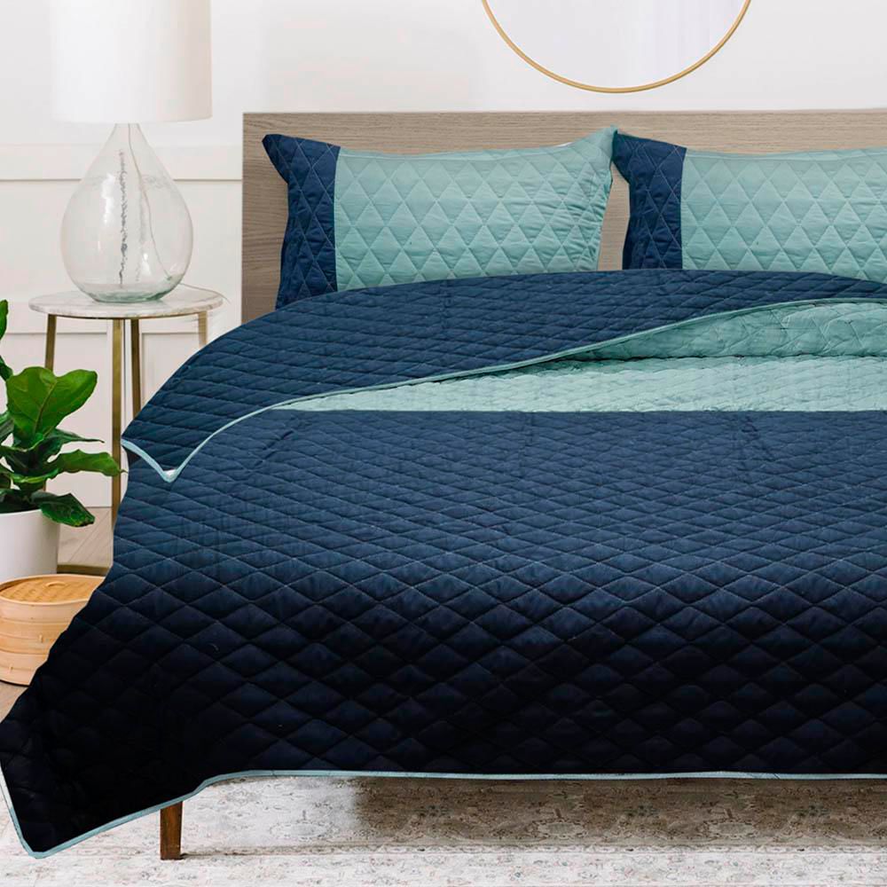 Cubrelecho Doble faz DISTRIHOGAR Doble (140 x 190 cm) Poliéster Azul img #1