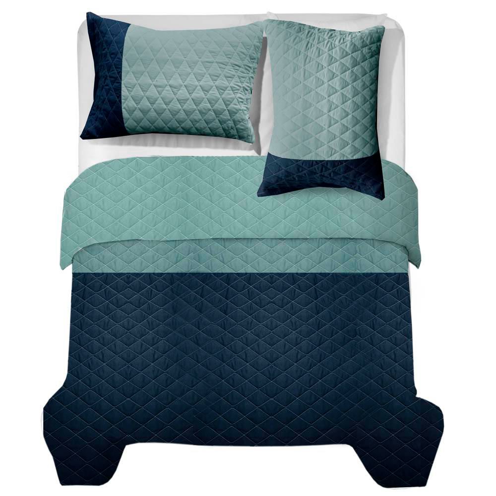 Cubrelecho Doble faz DISTRIHOGAR Doble (140 x 190 cm) Poliéster Azul img #2