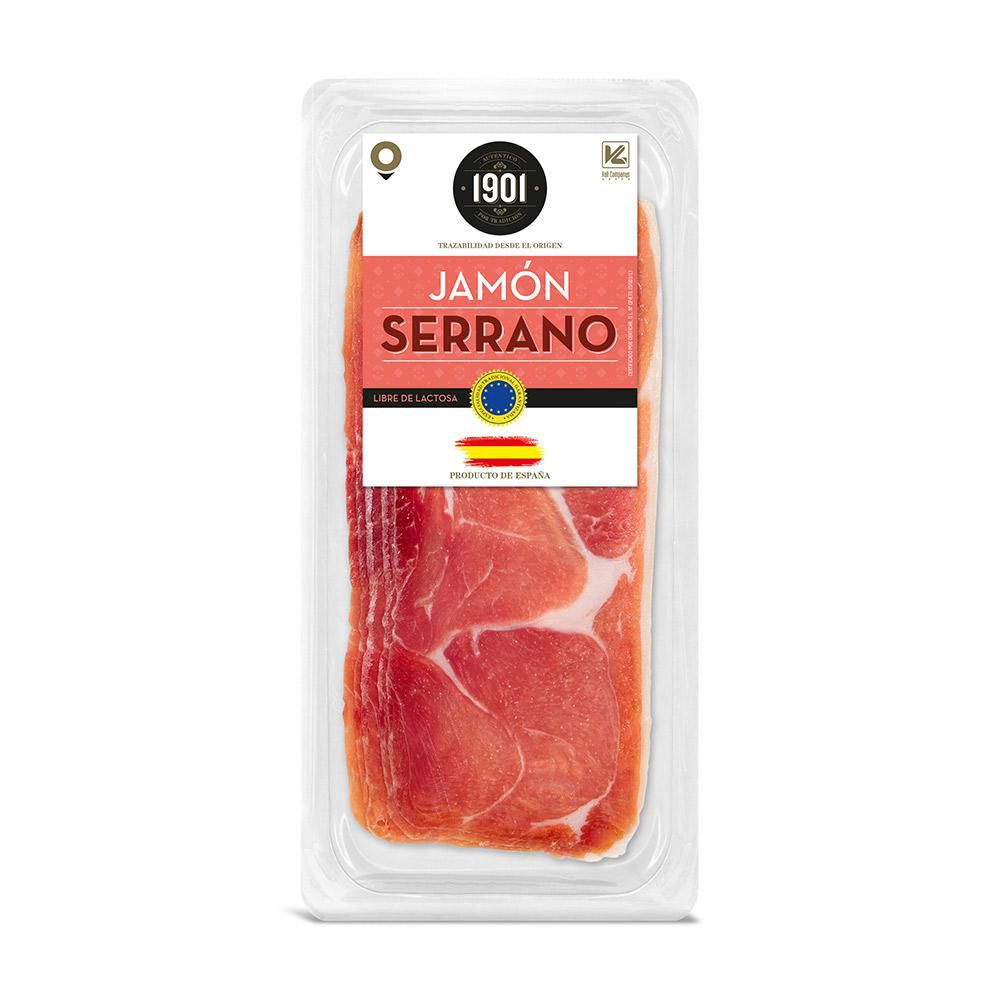 Jamón serrano 1901 AUTÉNTICO POR TRADICIÓN Libre de lactosa (80 gr)