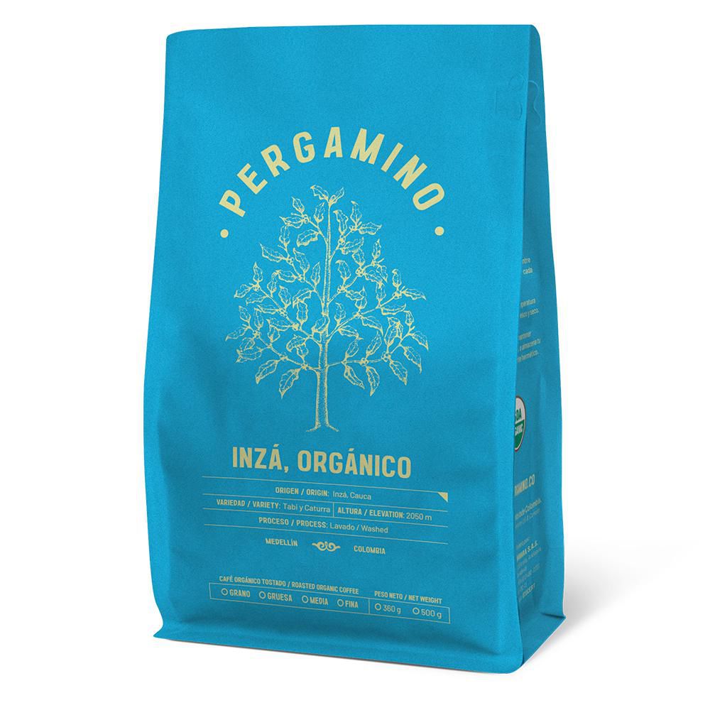 Café PERGAMINO Inzá, orgánico molido (360 gr)
