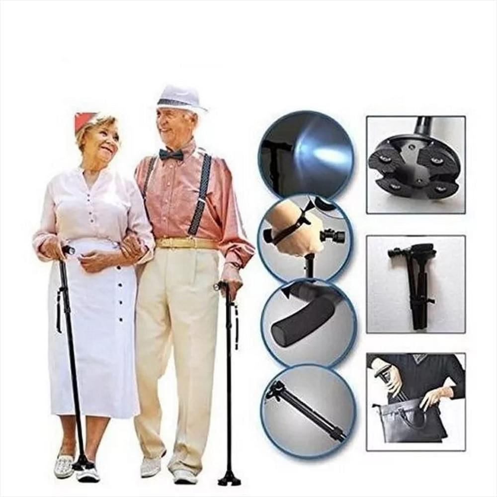 Baston Ortopedico Plegable Con Linterna Luz Led