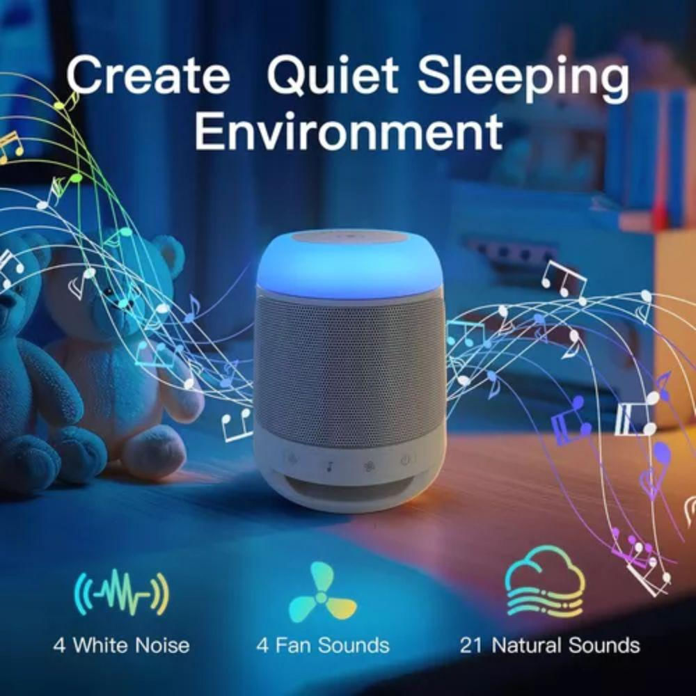 Lampara Y Maquina Sueño Sonido Ruido Blanco Bebe Recargable img #2