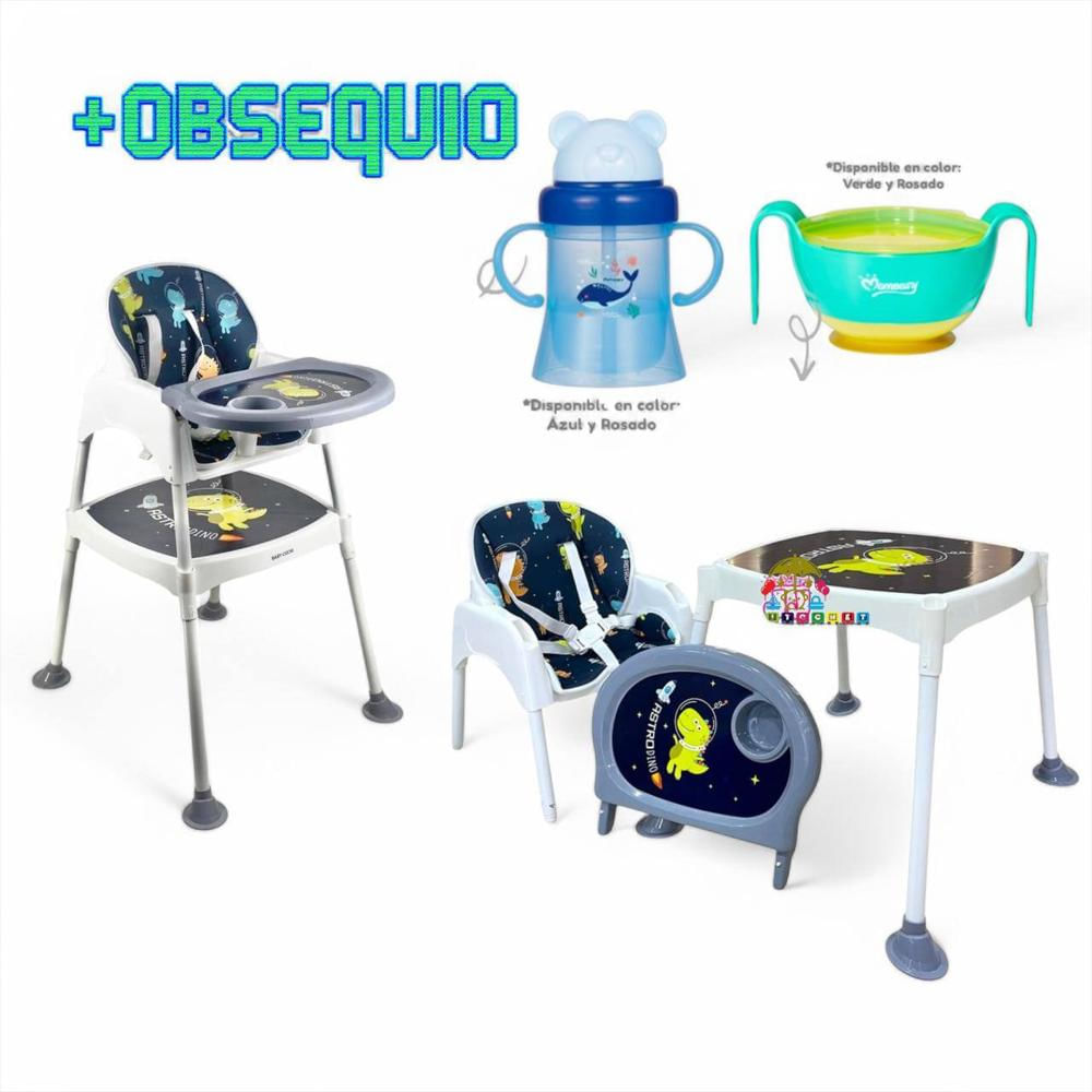 Silla Comedor Bebé Escritorio 3 En 1 Multifuncional Niño + Obsequio Ref Bc 4030 Azul Astronauta img #1