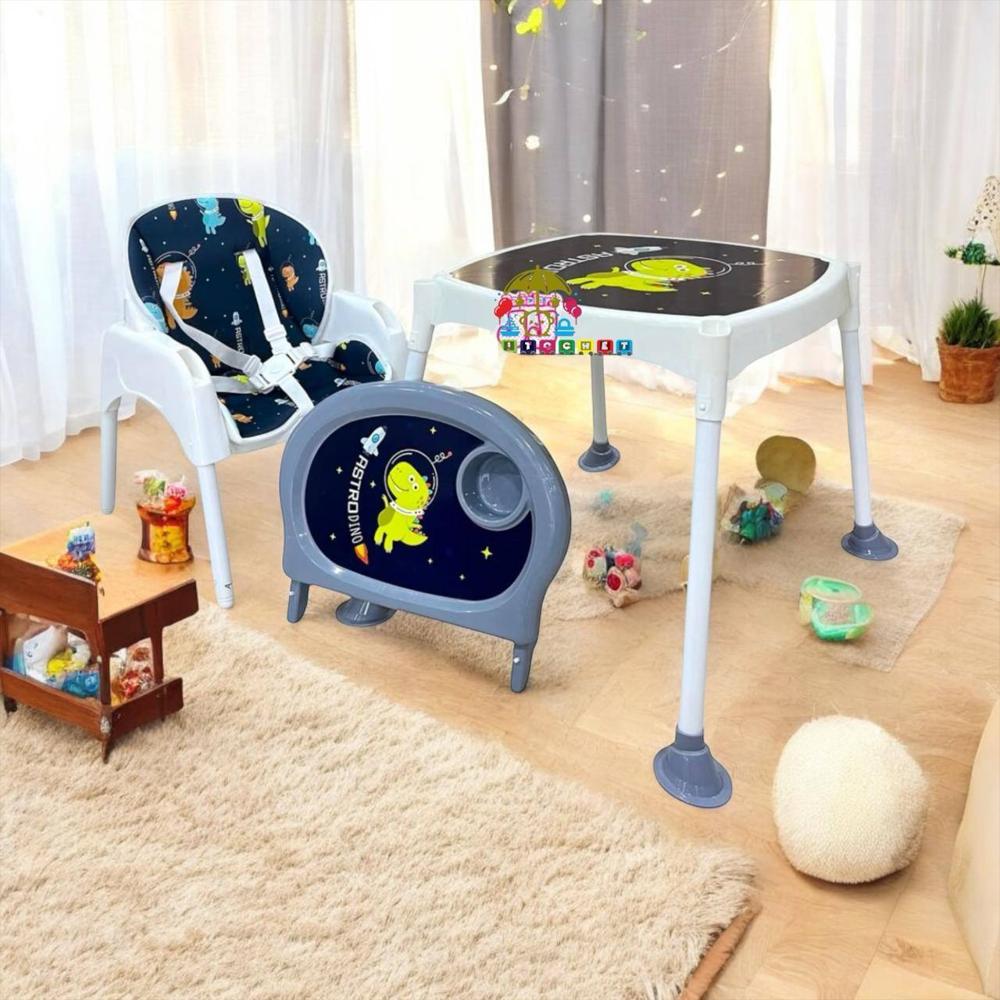 Silla Comedor Bebé Escritorio 3 En 1 Multifuncional Niño + Obsequio Ref Bc 4030 Azul Astronauta img #4
