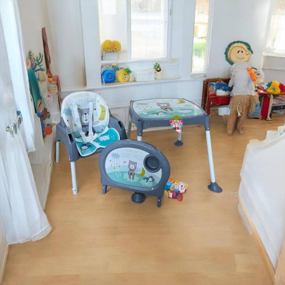 Silla Comedor Bebé Escritorio 3 En 1 Multifuncional Niño + Obsequio Ref Bc 4030 Gris img #4