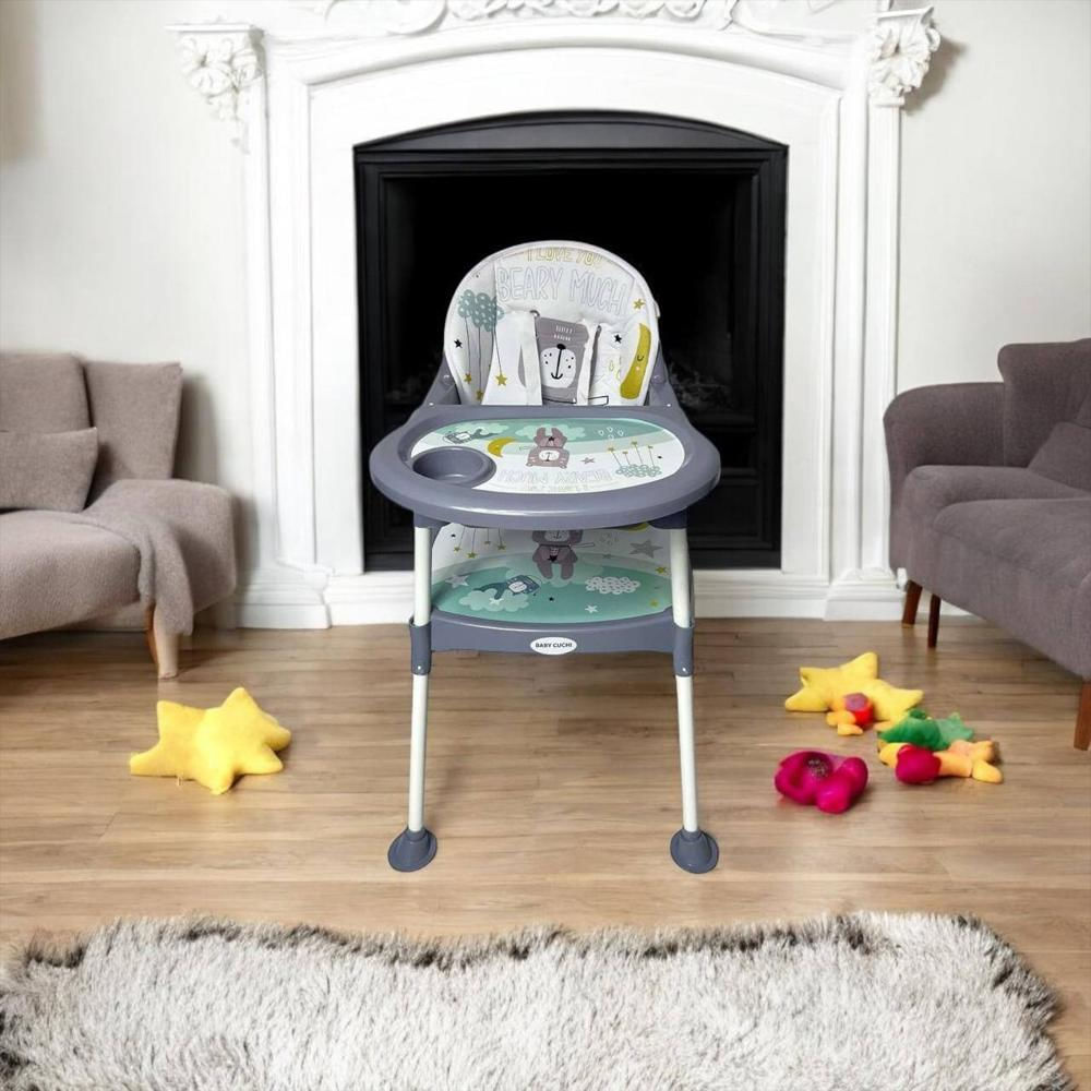 Silla Comedor Bebé Escritorio 3 En 1 Multifuncional Niño + Obsequio Ref Bc 4030 Gris img #5