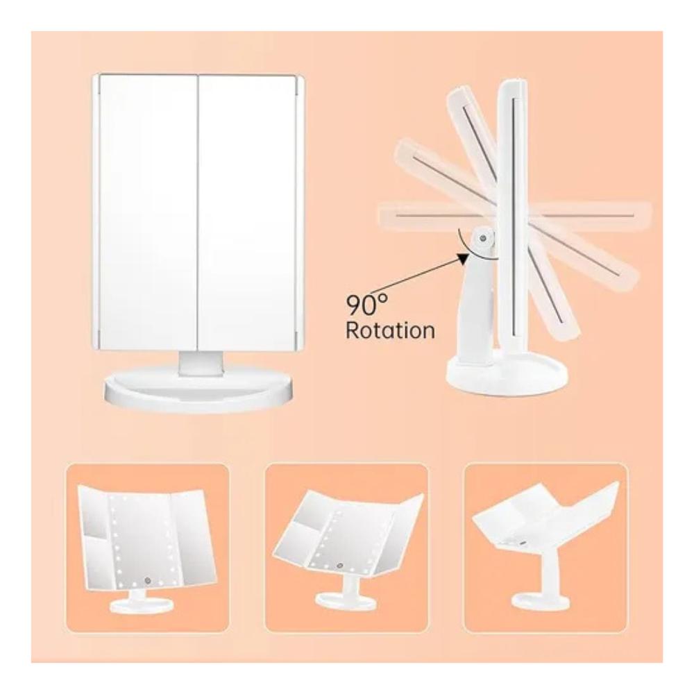 Espejo Maquillaje Con Luz Led Blanco A06b img #3