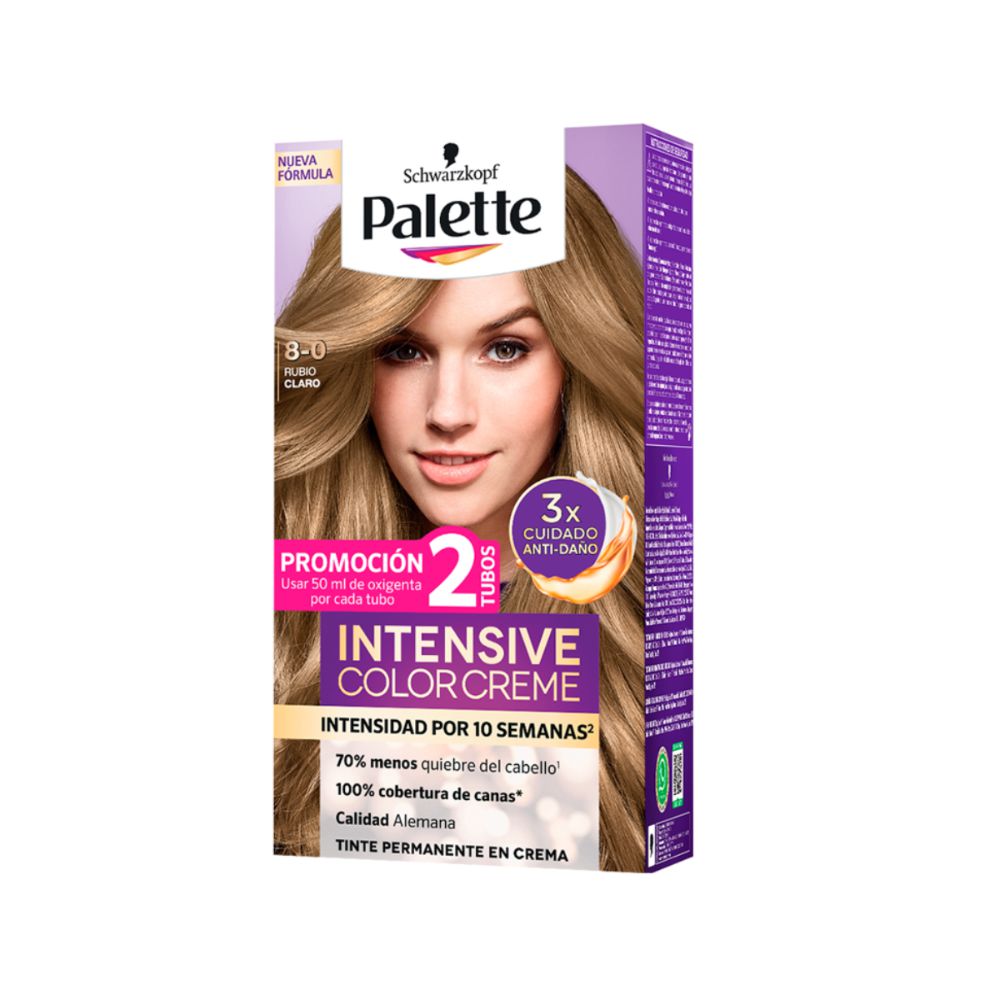 Tinte PALETTE color creme 80 rubio claro (2 und)