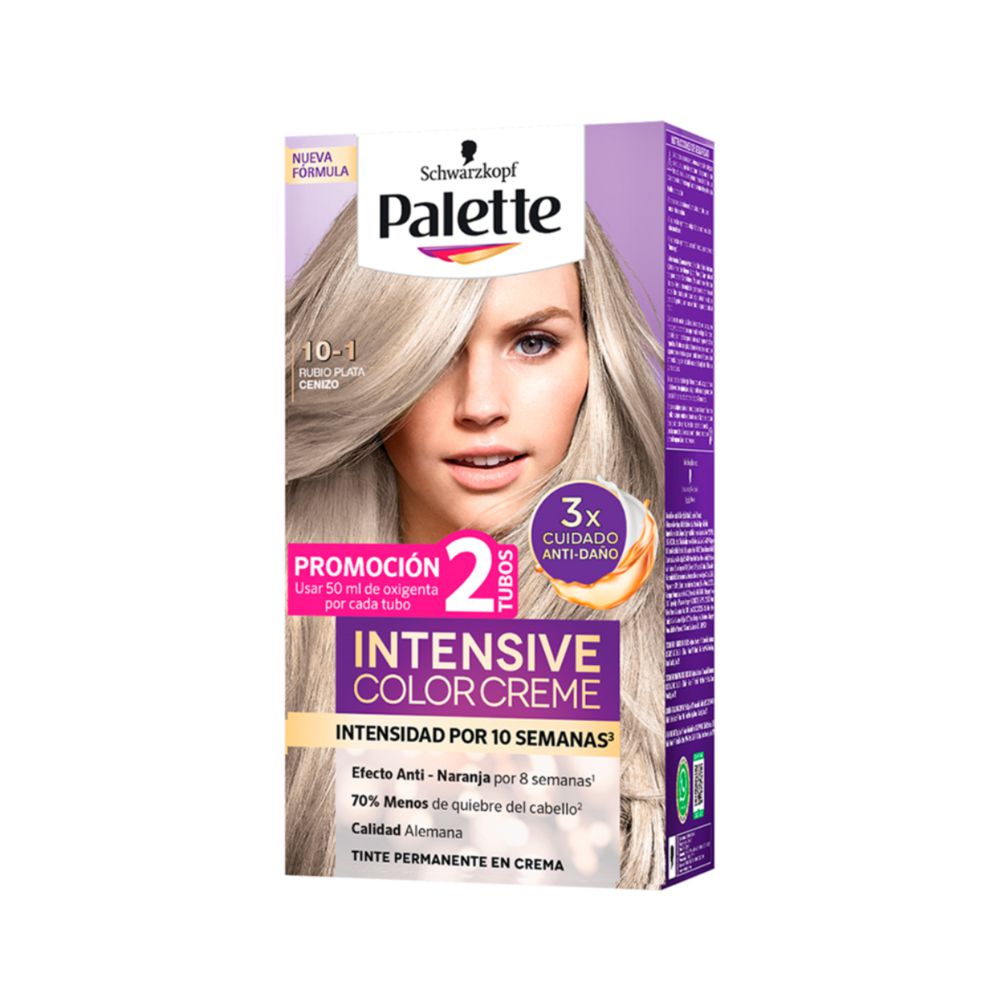 Tinte PALETTE color creme 101 rubio plata cenizo (2 und)
