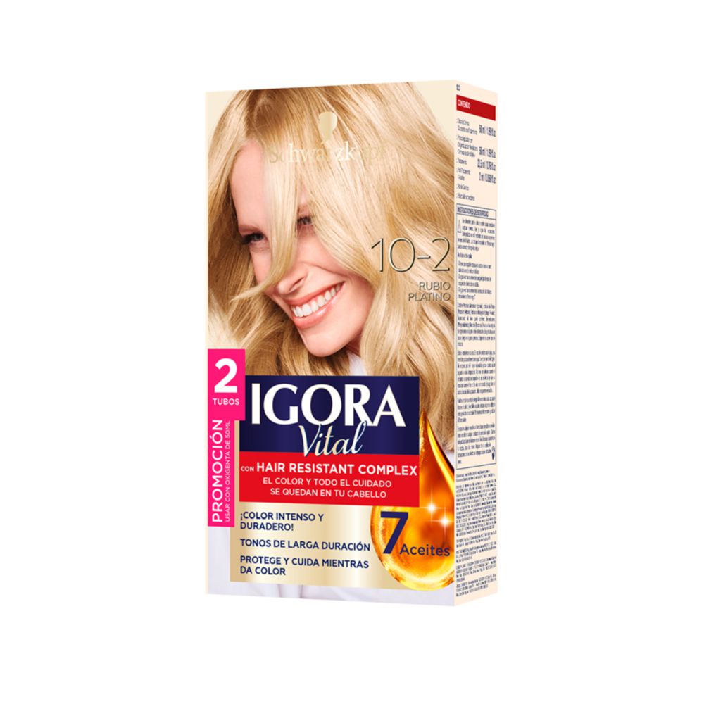 Tinte IGORA VITAL 102 rubio platino tubo (2 und)