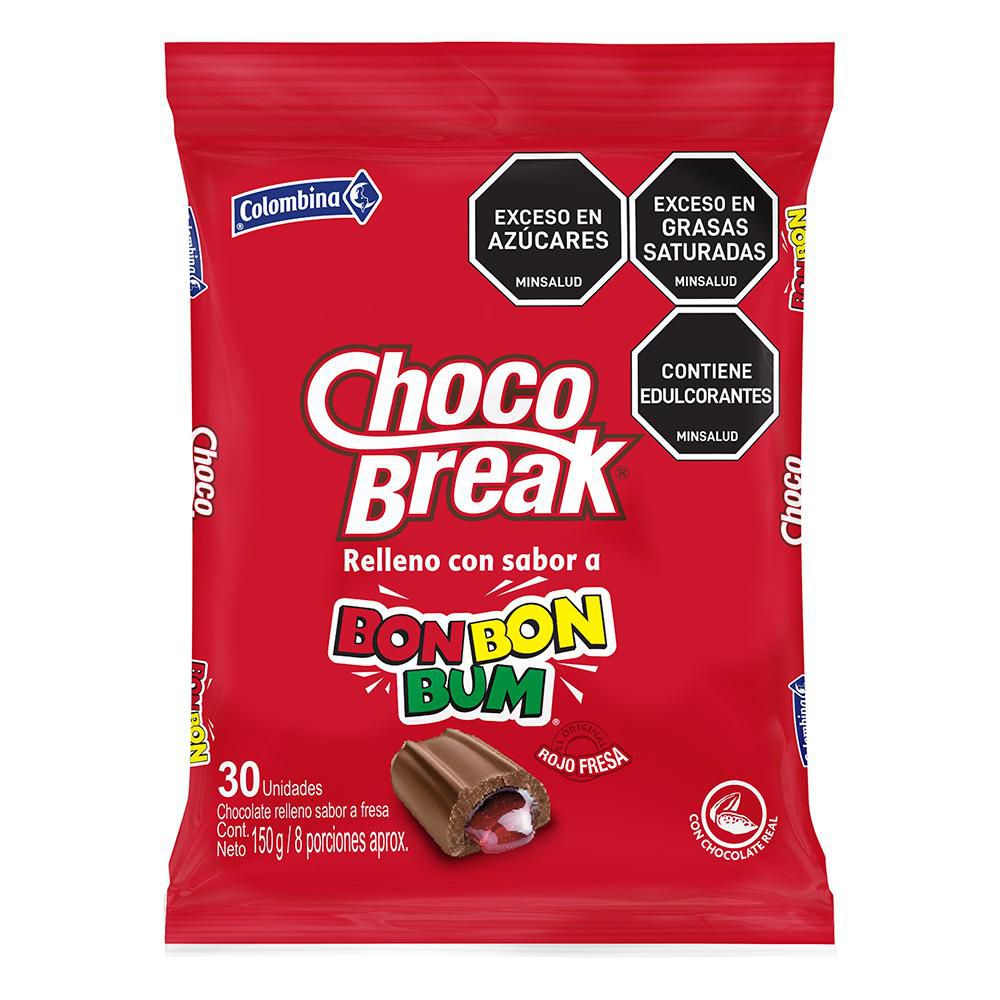 Chocolate CHOCOBREAK Rellnas Bon Bon Bum Rojo (150 gr)