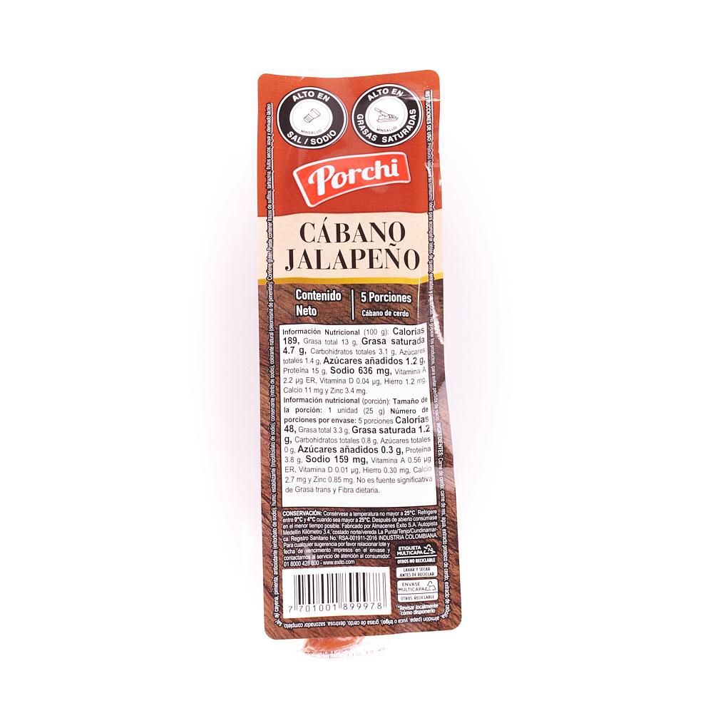 Cabano PORCHI Jalapeño paquete x5 und (125 gr)