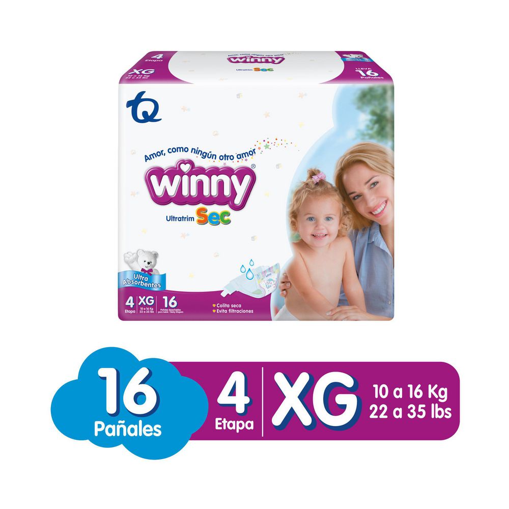 Pañales WINNY etapa 4 XG (16 und)