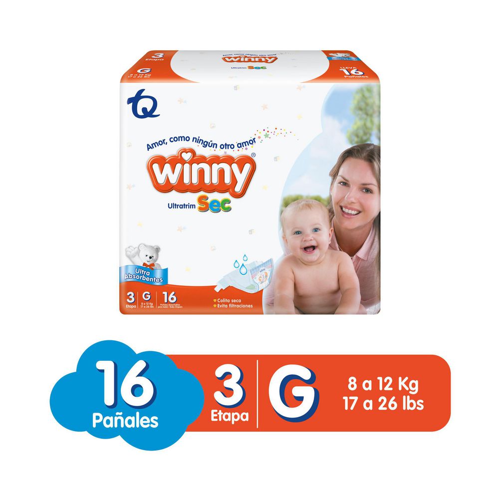Pañales WINNY etapa 3 G (16 und)