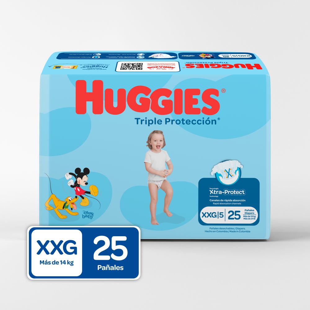 Pañales HUGGIES Triple protección etapa 5 XXG (25 und)