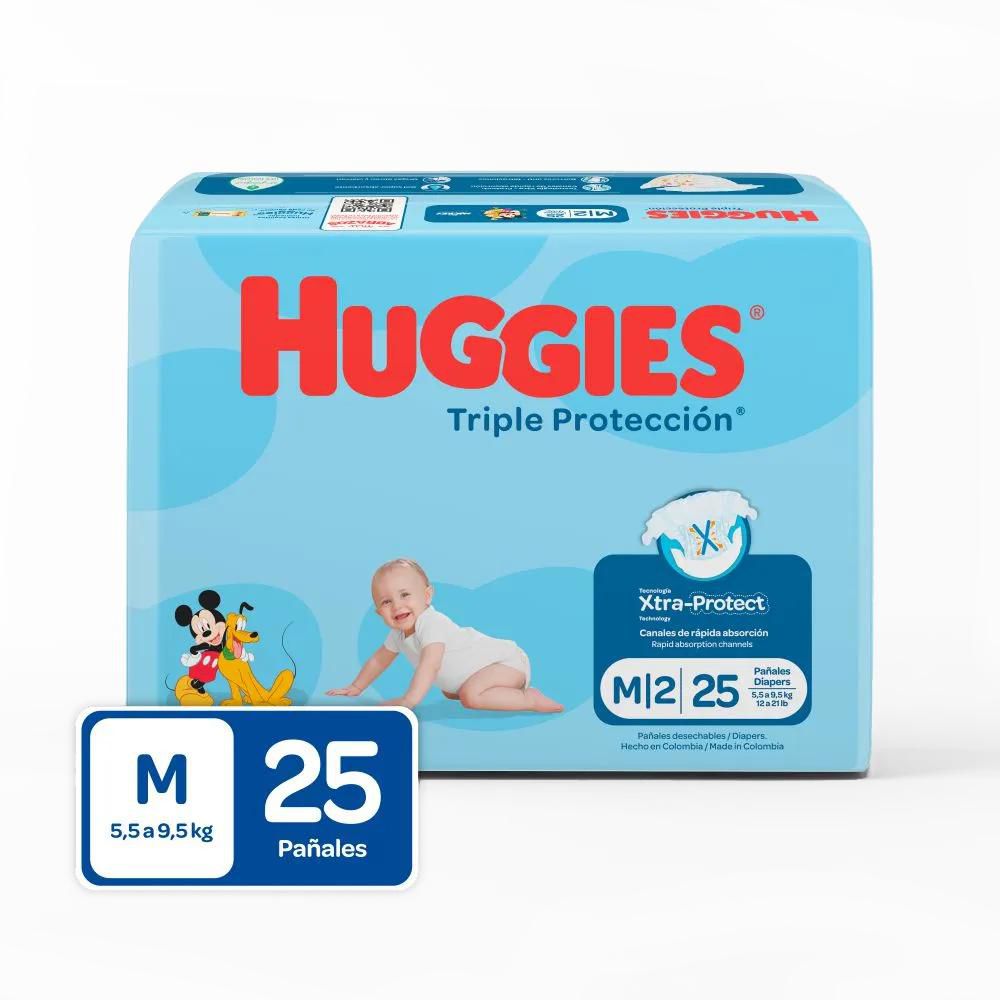Pañales HUGGIES Triple protección etapa 2 M (25 und)